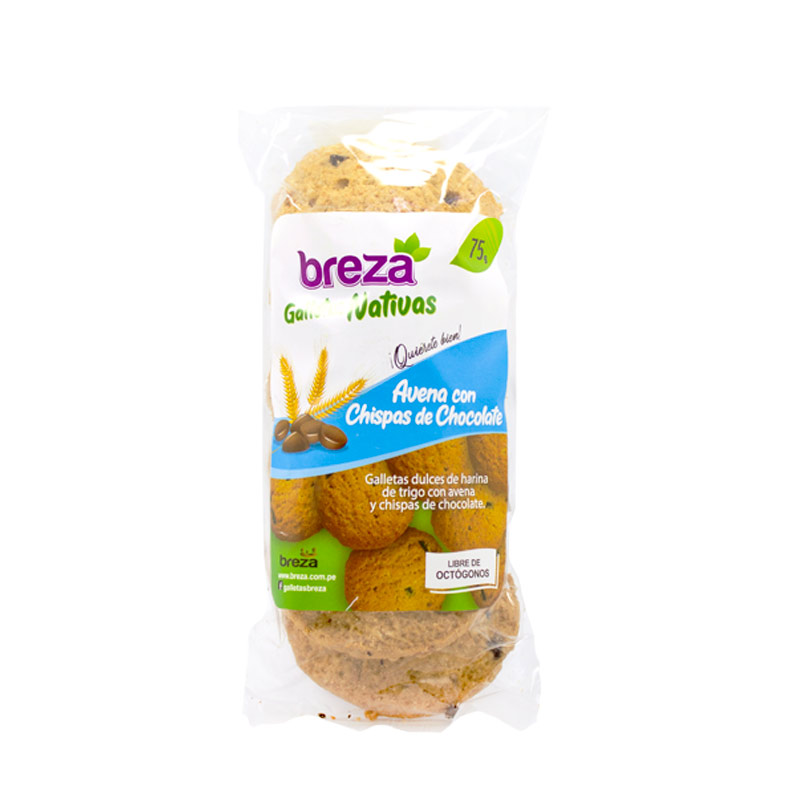 Galletas Avena con Chispas de chocolate x 70 gr - Breza